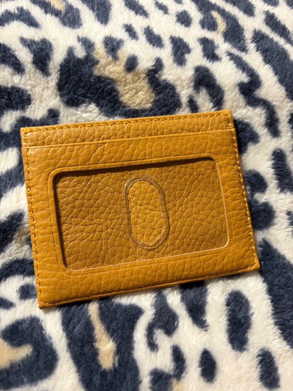 Dooney & Bourke Mustard Pebbled Leather Card Holder - Picture 2 of 3